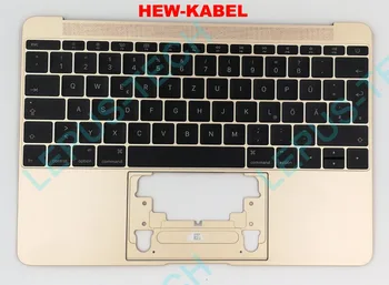 

German Original new keyboard for MACBOOK A1534 2015 year with palmrest DE German layout gold color