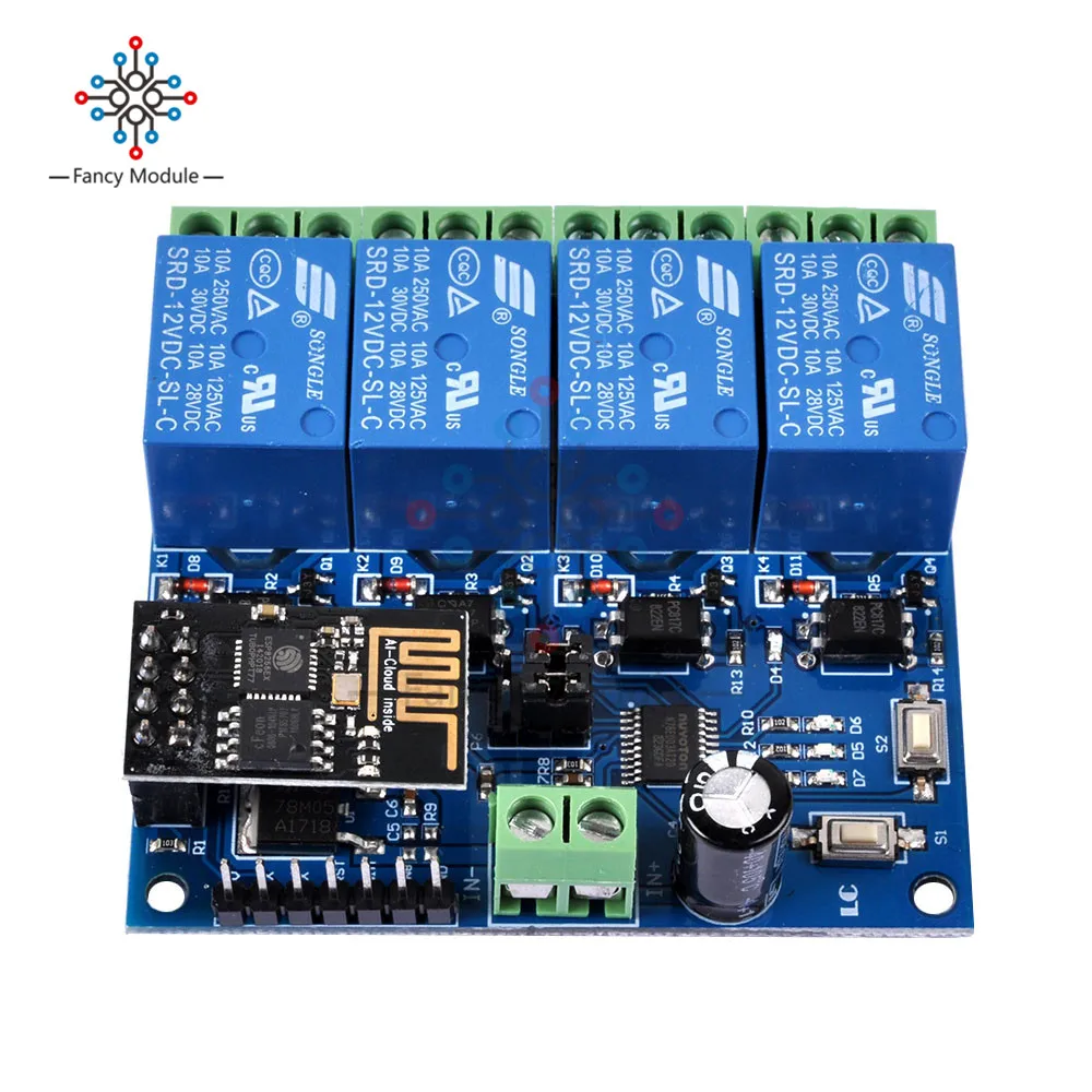 Diymore DC 12V ESP8266 4 WIFI реле канала Модуль & ESP 01 модуль Wi Fi для IOT умный дом интеллигентая