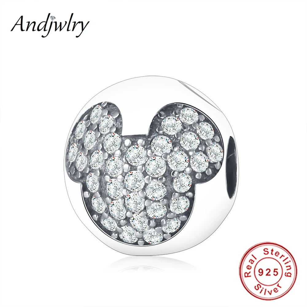 

Fit Original Pandora Charms Bracelet 925 Sterling Silver Beads Mickey Pave Clip Charm European Beads DIY Women Jewelry Making