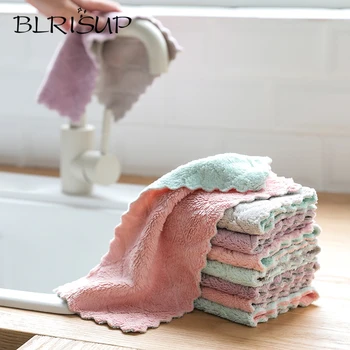 

BLRISUP Super Absorbent Microfiber Kitchen Dish Washing Cloth High-efficiency Tableware Household Cleaning Towel Kichen Tools