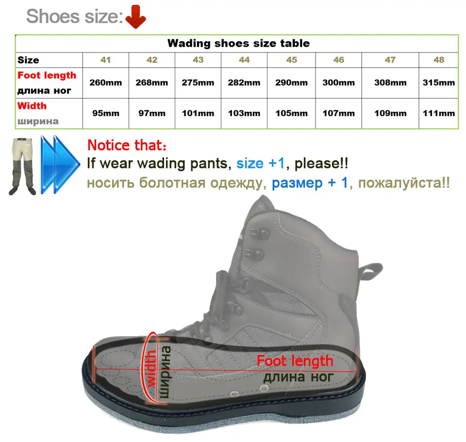 Fly Fishing Waders Pants Outdoor Hunting Wading Pants and Shoes Aqua Sneakers Rubber Sole Fishing Boots Rock Shoes FYR1