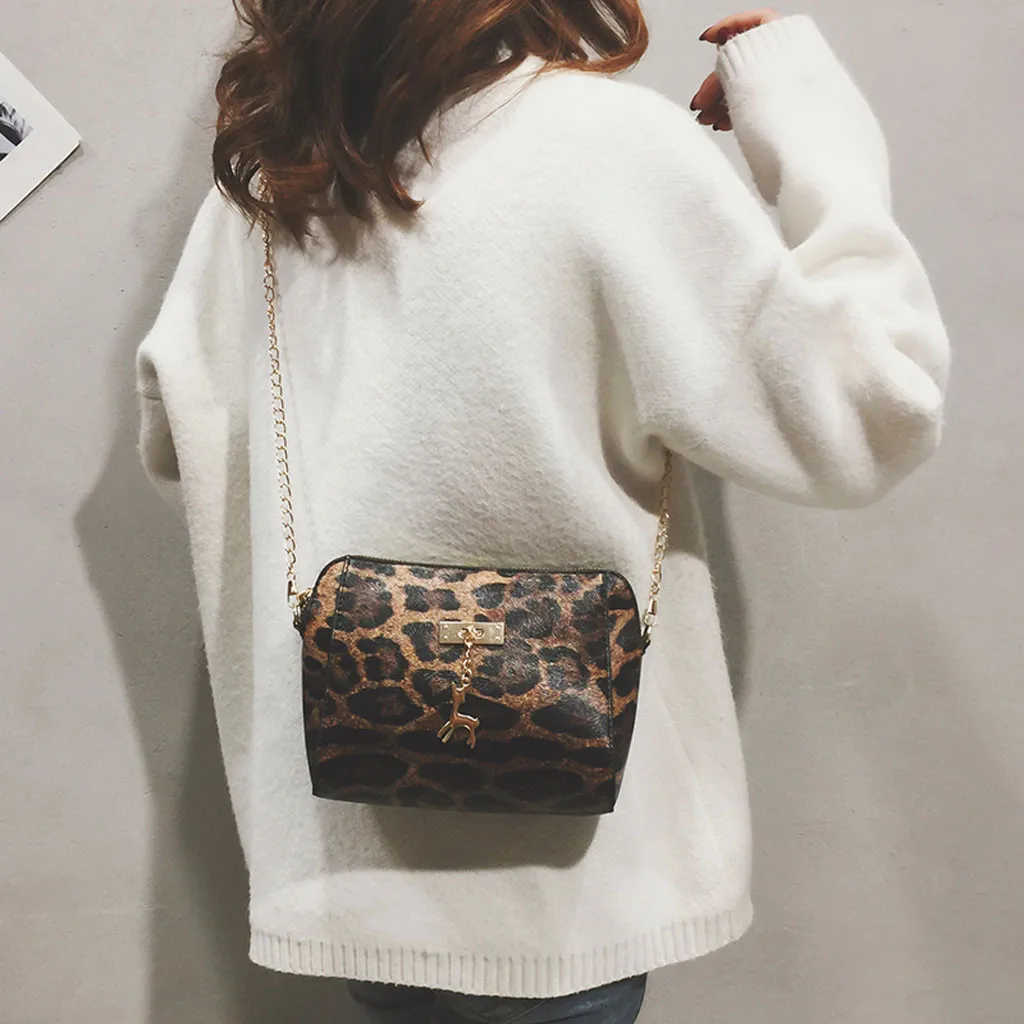 Модная женская сумка на плечо с леопардовым принтом и подвеской в виде олененка, леопардовая сумка для женщин, сумка-мессенджер taschen для женщин#30