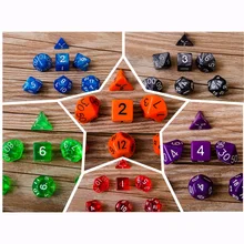 20 Kinds Option Polyhedral Dice 7 PCS/LOT High Quality Digital Dice With Pearlized Effect Dice Set