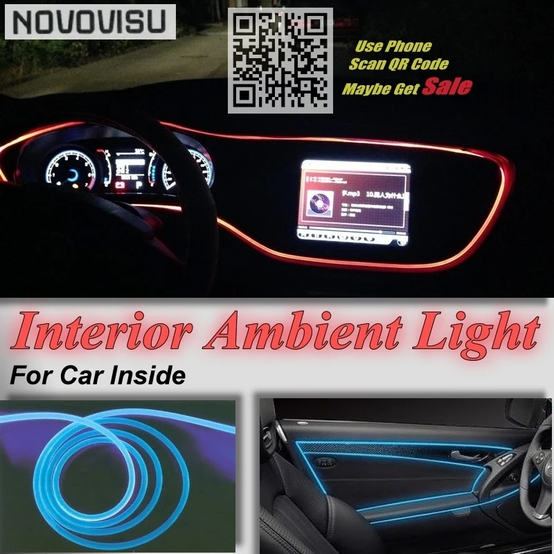 NOVOVISU For Volkswagen VW Polo Car Interior Ambient Light Panel illumination For Car Inside Tuning Cool Strip Light Optic Fiber 04