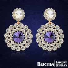 Bohemian Drop Earrings Made with Swarovski Elements crystals Gold Earrings Fine Jewelry Women Brincos Bijoux Top Quality