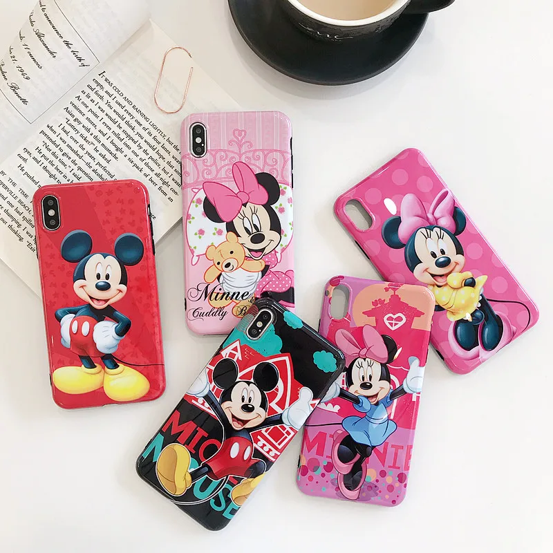 

Cartoon boy case Mice fundas for iphone xr x xsmax cute boy girl couple cover for iphone 6 6s 7 8 plus cuddly glossy phone case