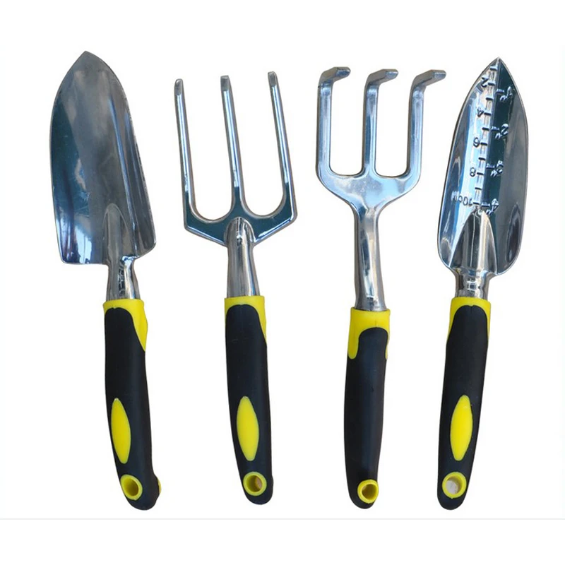 

4Pcs Best Quality Anti-Corrosion Alloy Garden Trowel Shovel Rake Spade Fork Digging Tools for Gardener Cultivator Planter