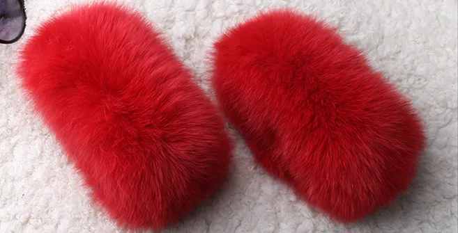 Качественные теплые женские кожаные перчатки с лисьим мехом, меховые манжеты на запястье - Цвет: red