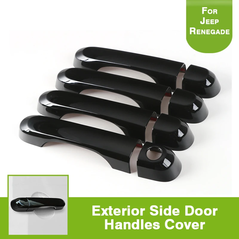 8 Pcs ABS Car Door Handle Cover Trim Frame for Jeep Renegade 2014 2015