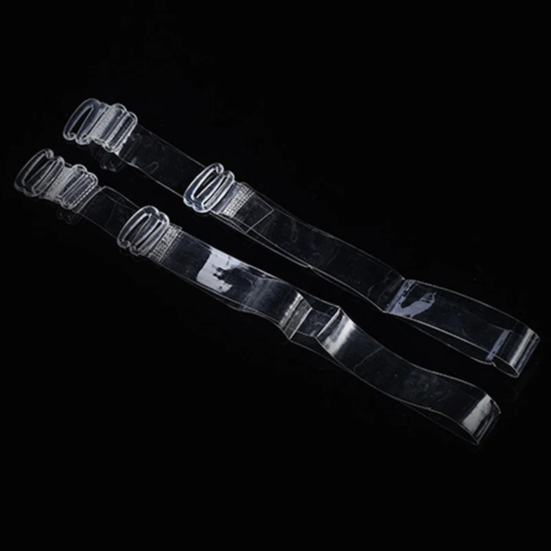 Women 1.5cm Wide Sexy Bra Straps Adjustable Plastic Buckle Clear Bra