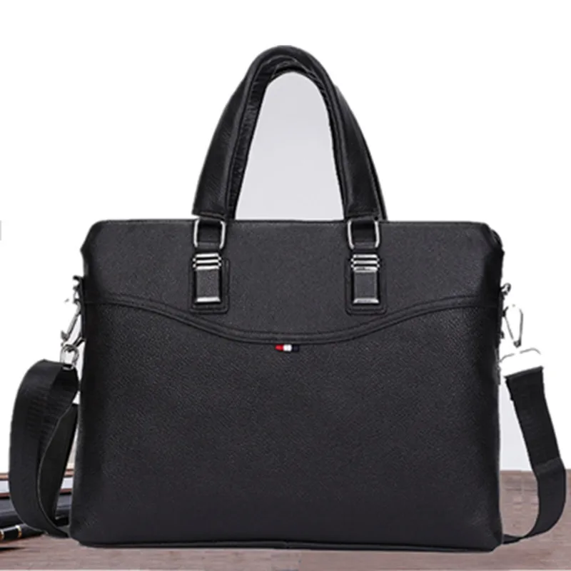 

Men's new leather zipper handbag Korean version of the square square business briefcase Cowhide bulk bag