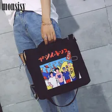 Monsisy Холщовая Сумка-тоут для книг для женщин, сумка для покупок, Студенческая сумка на плечо, Женская сумочка, повседневная школьная дорожная сумка-мессенджер
