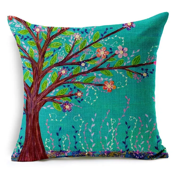 Маленькие свежие цветы Ручная роспись картина оливкового дерева хлопковая Подушка подушки