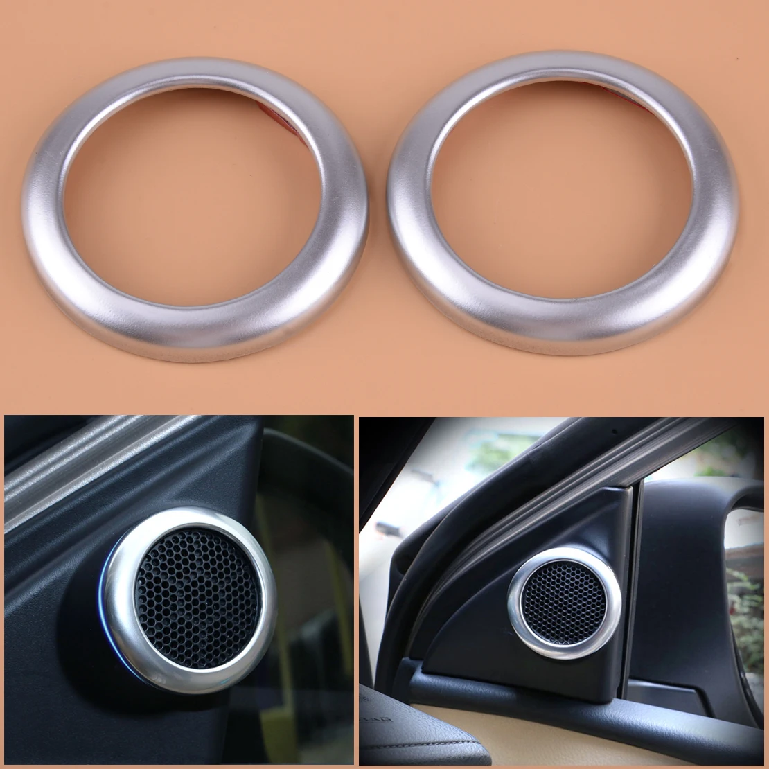 DWCX 2pcs ABS A Pillar Door Stereo Speaker Cover Trim Ring Fit For Toyota Corolla Altis 2014