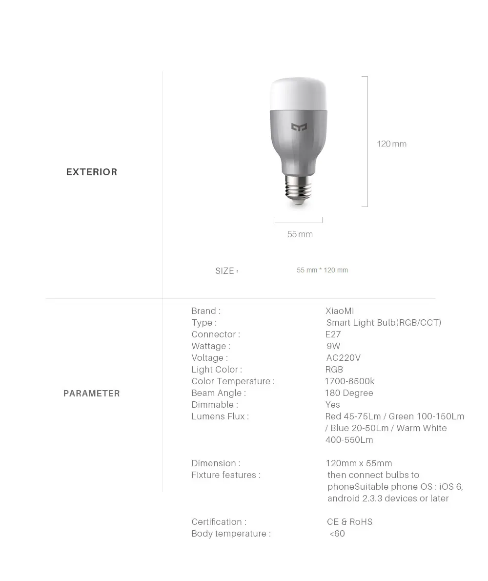 Xiao mi Yee светильник умная лампа mi Bulb умный дом светодиодный светильник Xio mi 220 в E27 9 Вт 600 люмен приложение wifi Пульт дистанционного управления RGB светильник mijia