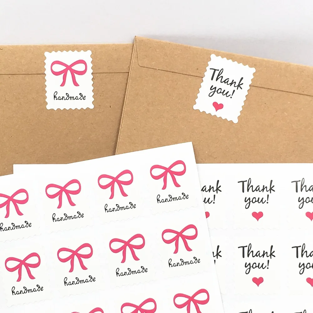 

300 pcs variety of stickers 'thank you'and'handmade' text stickers birthday cake / gift box / stationery supplies decorative