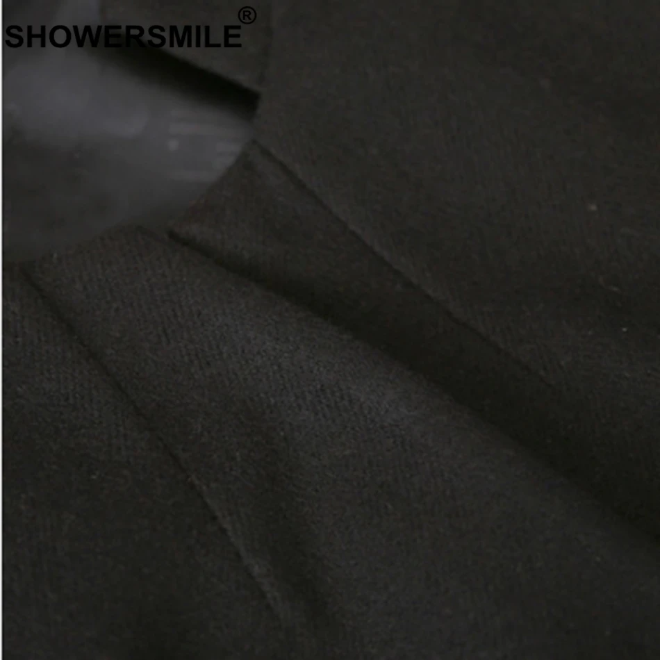 SHOWERSMILE Womens Long Vests Plus Size 3xl Black Waistcoat Female Tweed Leather Pocket Fashion Ladies Spring Sleeveless Jackets