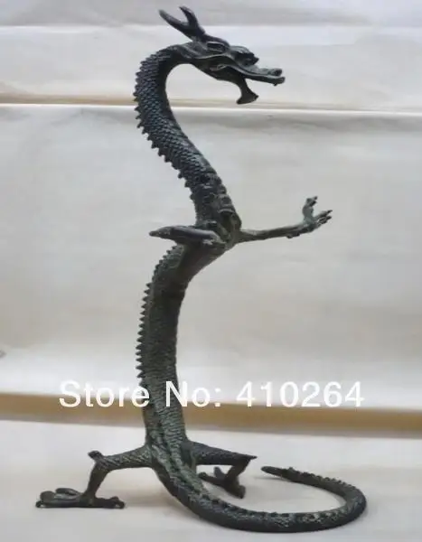 

Shipping exquisite bronze tall china dragon statue