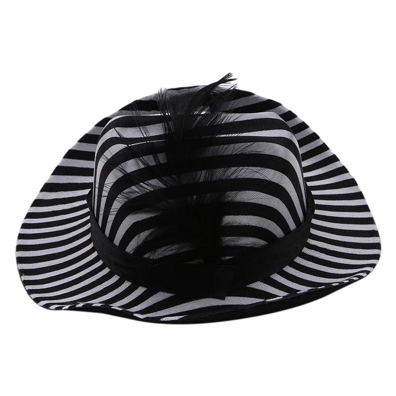 Прохладный черный полосатый Pet Hat ковбой перо собака кошка Кепка с емблемой щенка