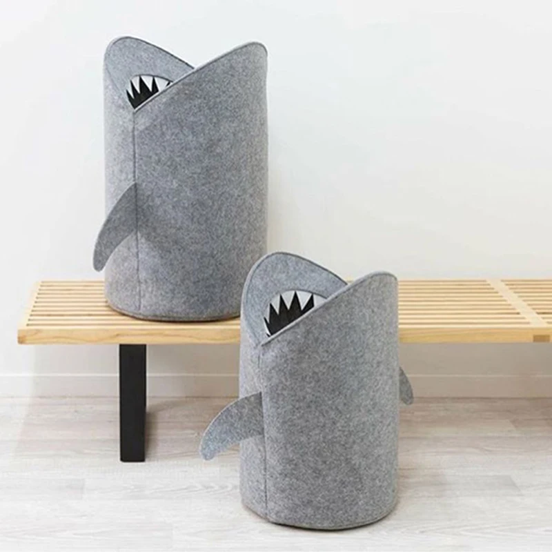 الكرتون القرش شكل طوي الاطفال غرفة اللعب حقيبة التخزين الملابس القذرة سلة الغسيل برميل أشتات تصنيف المنظم