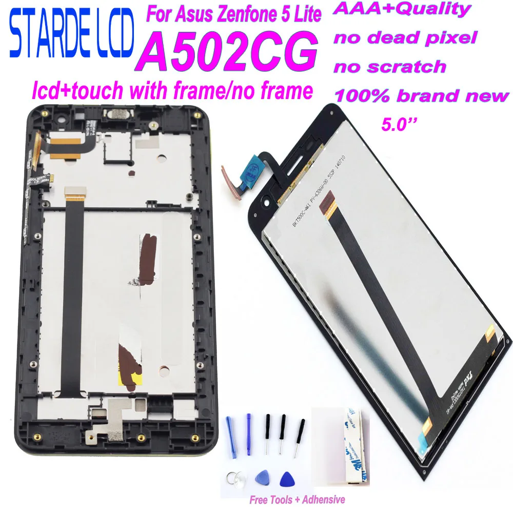 

STARDE LCD for Asus Zenfone 5 Lite A502CG LCD Display Touch Screen Digitizer Assembly with Frame 4G Version with Free Tools