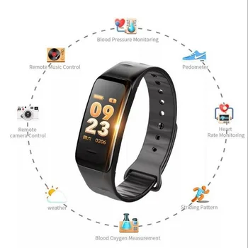 

Moresave C1S Smart Bracelet Color Screen Blood Pressure Waterproof Fitness Tracker Heart Rate Monitor Smart Band for Android IOS