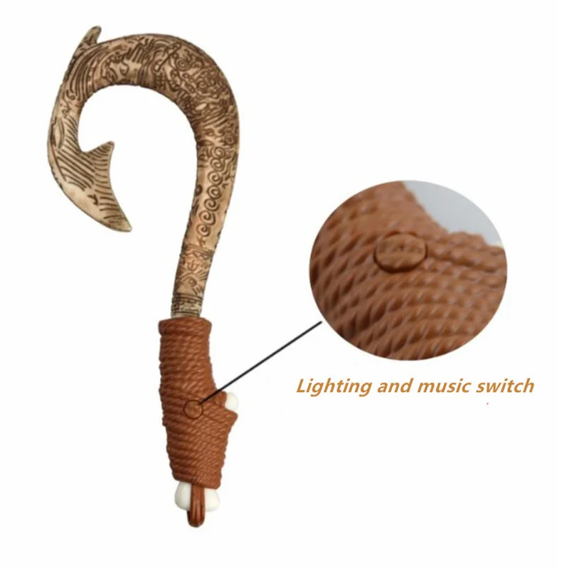 

Vaiana Bonec Moana Maui weapon cosplay model fishing hook action figure toy can make light and sound Oyuncak for kids gift