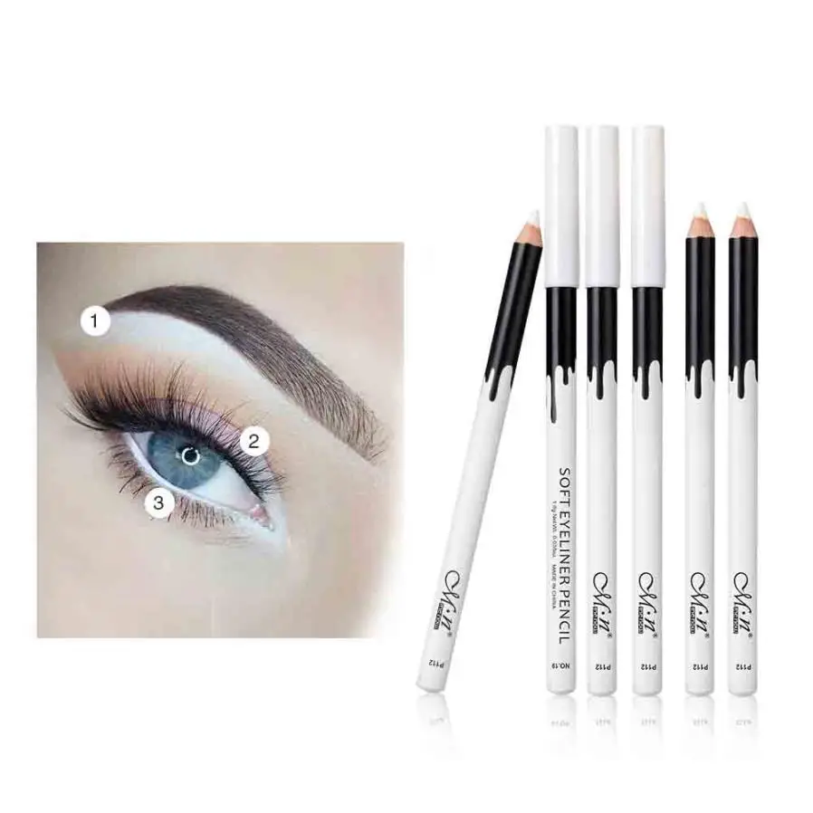 Eyeliner Pencil 12PC White Eyeliner Pencil Eye Liner Waterproof Long