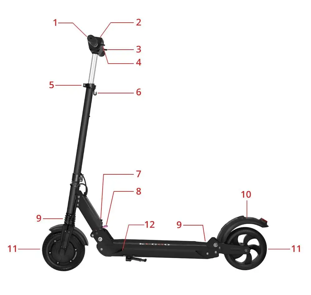 Best KUGOO S1 patinete electrico adulto scooter plegable 350W Motor Folding 8 inch 30KM Mileage LCD screen Electric Folding Scooter 4