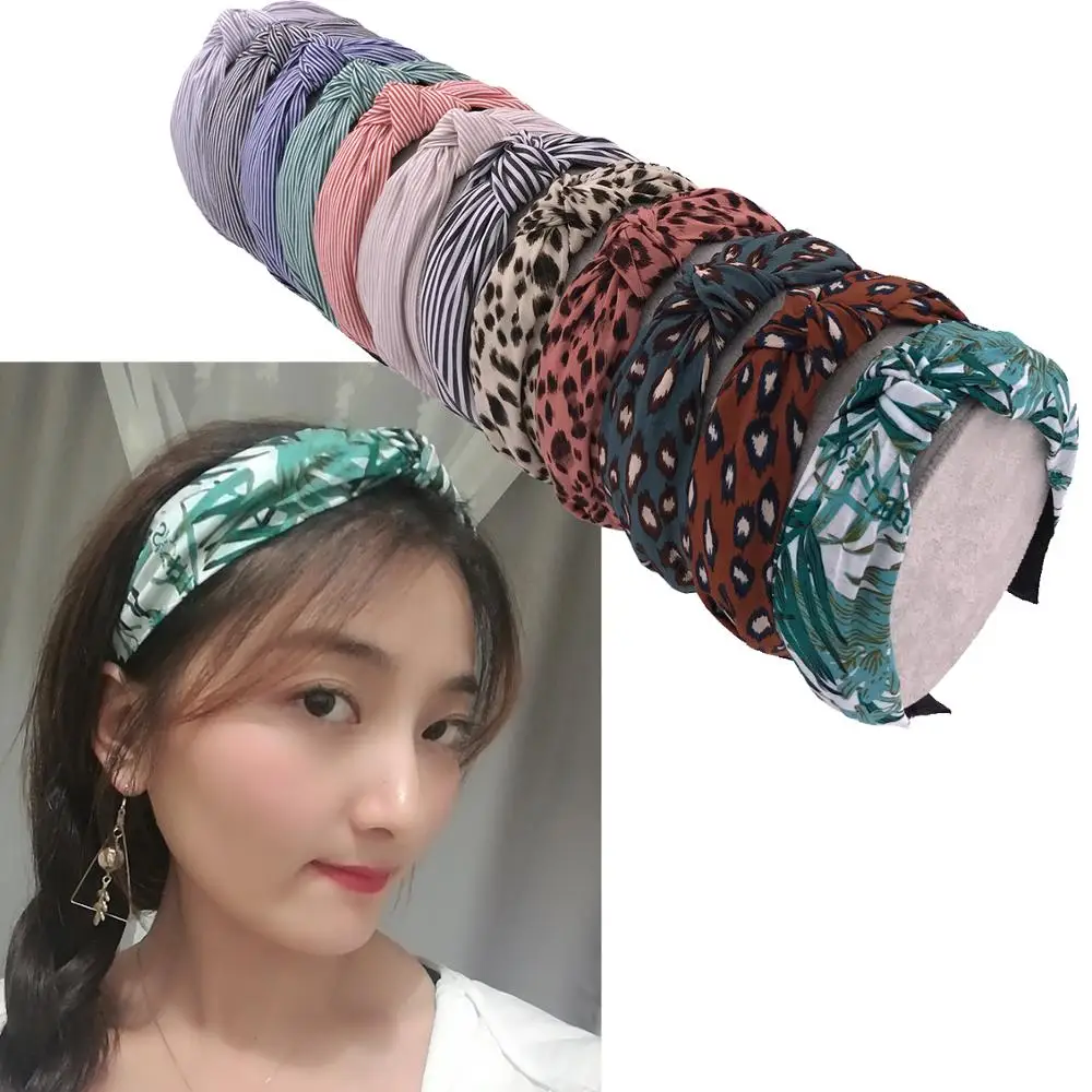

Non-slip Knotted Hairband Women Lady Girls Bath Beauty Make up Headband Turban Handmade Bowknot Hair Hoop Hair bow Accessories