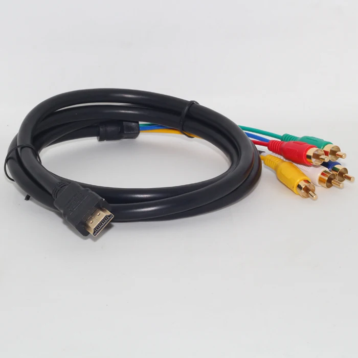 

24K Gold Plated Connectors For Better Signal Transfer Full HD 1080P HDMI Male to 5 RCA RGB Audio Video AV Component Cable 0508