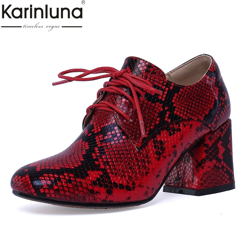 

Fashion Genuine Cow Leather high quality Pumps Woman Shoes Lace Up INS chunky heels Shoes Woman Pumps Female