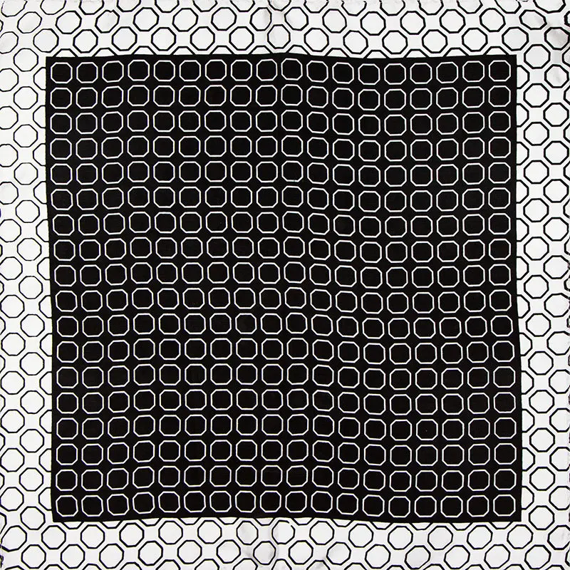 

100% Silk Scarf Square Women Scarf Grids Neckerchief Print Small Square Silk Scarf 50cm 2019 Female Bandana for Office Lady Gift