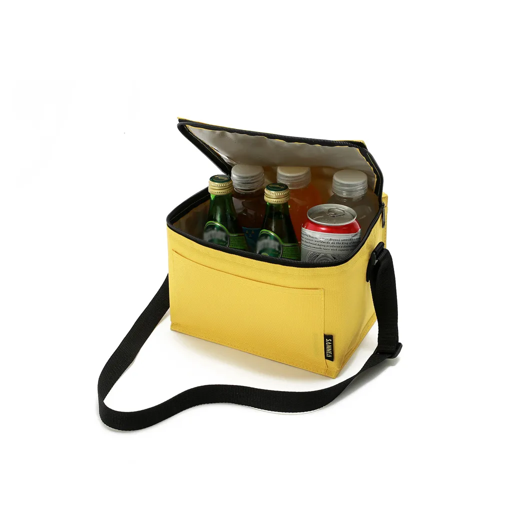 Geisoleerde Lunch Tas voor vrouwen Mannen Koeler Детская сумка Voedsel picknik Thermische Lunchbox Zwart Высокая емкость