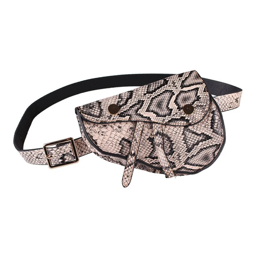 

Waist Packs PU Mini Lady Belt Waist Bag Snakeskin Pattern Women Fashion Adjusting Shoulder Strap Belt Waist Packs Beltbag