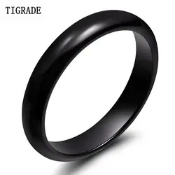 Tigrade 4 мм черный Керамика кольцо Обручение Обручальные Кольца Fit Для мужчин Для женщин Модные украшения