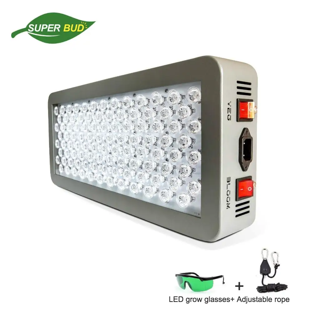 

P300 LED grow light 100*3W dual mode veg& bloom full spectrum uv ir optical lens for hydroponics indoor garden grow tent system