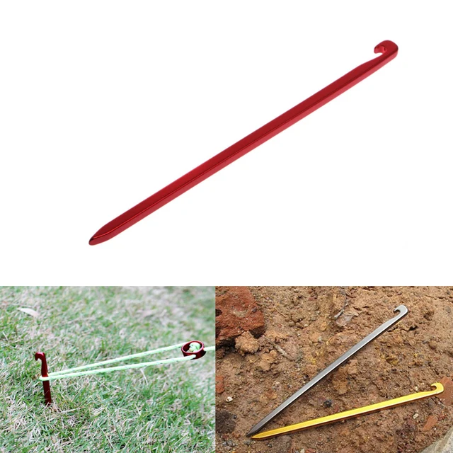 Tent Pegs Stakes Al Alloy Hook Pin Tent Nail Outdoor Camping Hiking Tool Kits