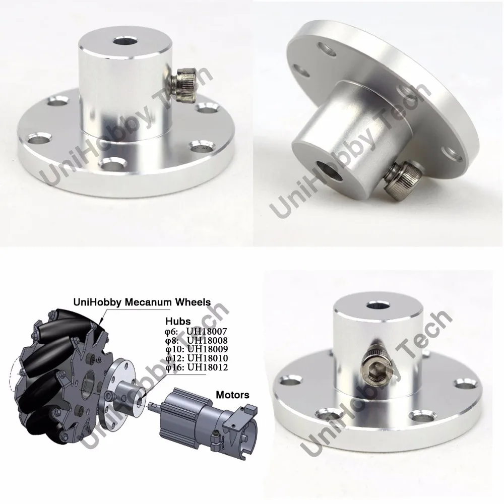 UH18007-UH18008-UH18009-UH18010-6mm-8mm-10mm-12mm-hub-Motor-Shaft-Coupling-Shaft-Hubs-Mecanum-Wheels-Universal-Hubs-Aluminum (5)