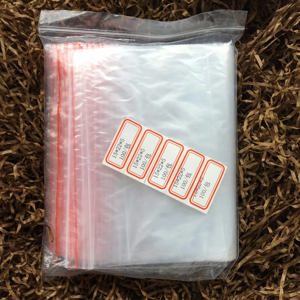 100pcs Clear Plastic 15x22cm Resealable Cellophane Small Bag Packing
