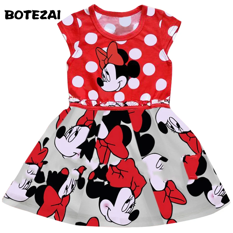 Г. летние платья для девочек, одежда для малышей модное праздничное платье принцессы Минни Микки детская одежда с рисунками