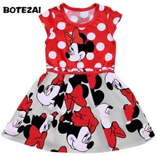 Г. летние платья для девочек, одежда для малышей модное праздничное платье принцессы Минни Микки детская одежда с рисунками