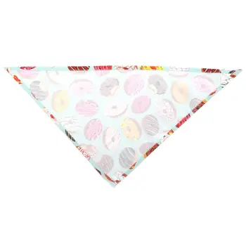

Pet Dog Decorative Accessory, Cotton Collar Bandanas Puppy Cats Scarfs Triangle Bibs, Colorful Doughnut Pattern