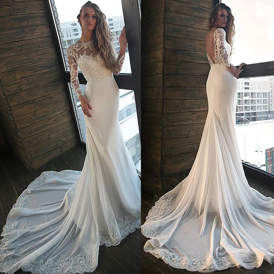 slim wedding dress
