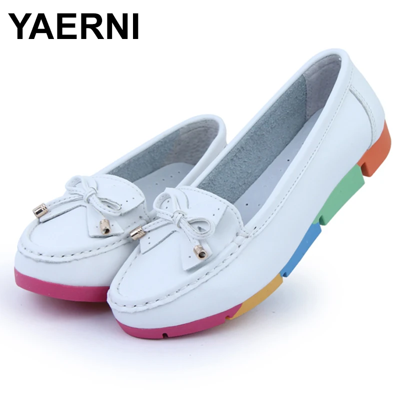 YAERNI/2018 женская повседневная обувь Однотонная на плоской подошве с вырезами и