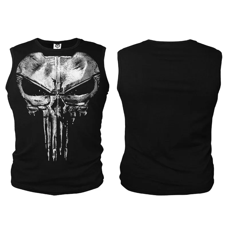 

The Punisher Anti-hero Skull Ghost Vests Punisher Frank Castle Men Summer Fitness Bodybuilding Tank Tops Singlets