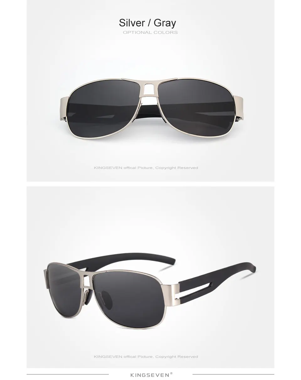 KINGSEVEN, мужские классические брендовые солнцезащитные очки, Роскошные, алюминиевые, поляризационные солнцезащитные очки, защита от EMI, линзы, мужские, для вождения, оттенки N7806