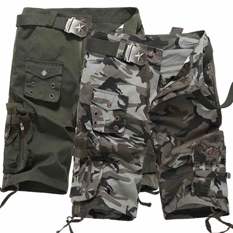 Ladies Camo Cotton Summer Sports Multi pocket Hiking Cargo Short ...