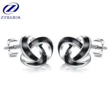 Индивидуальные творческие модные черные эпоксидные ювелирные изделия из стерлингового серебра 925 пробы аллергические Сережки для сережек SE406