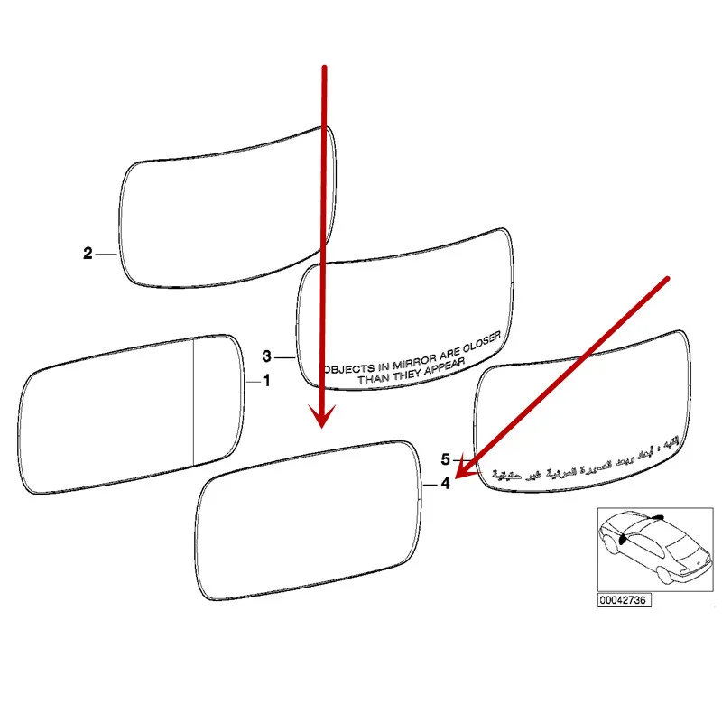 Автомобильные двери реверсивного объектива E60 E63 E64 520 523b mw525I 528I 530I 535I 540I серии зеркало заднего вида защитная пленка стекло зеркала с обогревом